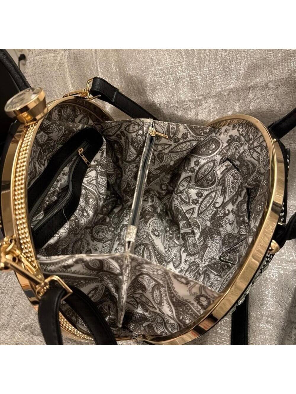 DOME SHAPED RHINESTONE SATCHEL - Picture 5 of 5